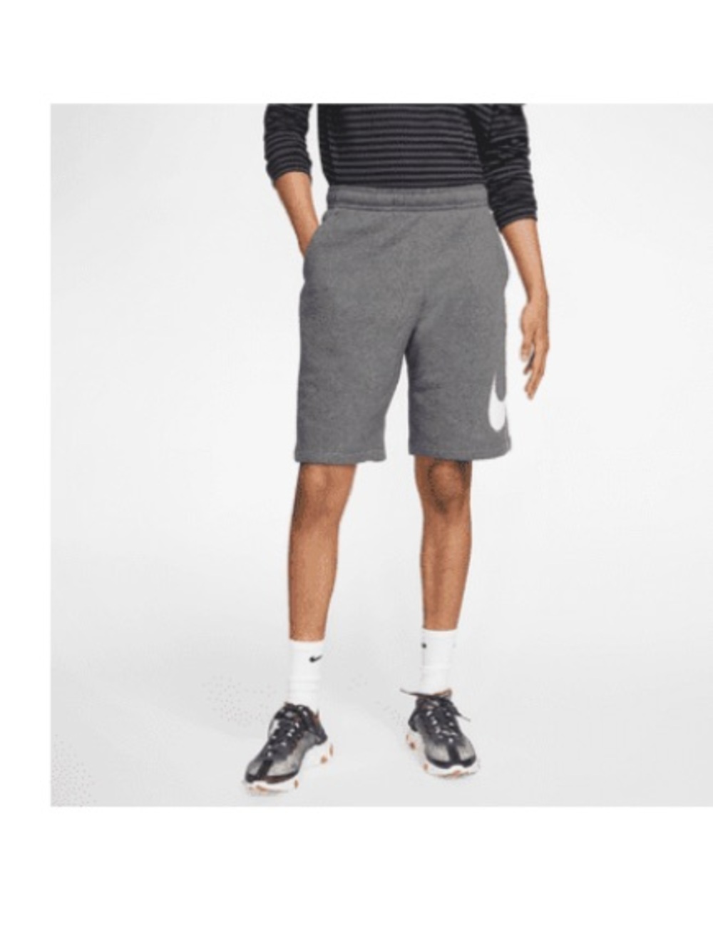 Nike Men's Dark Gray Athletic Shorts with White Swoosh
